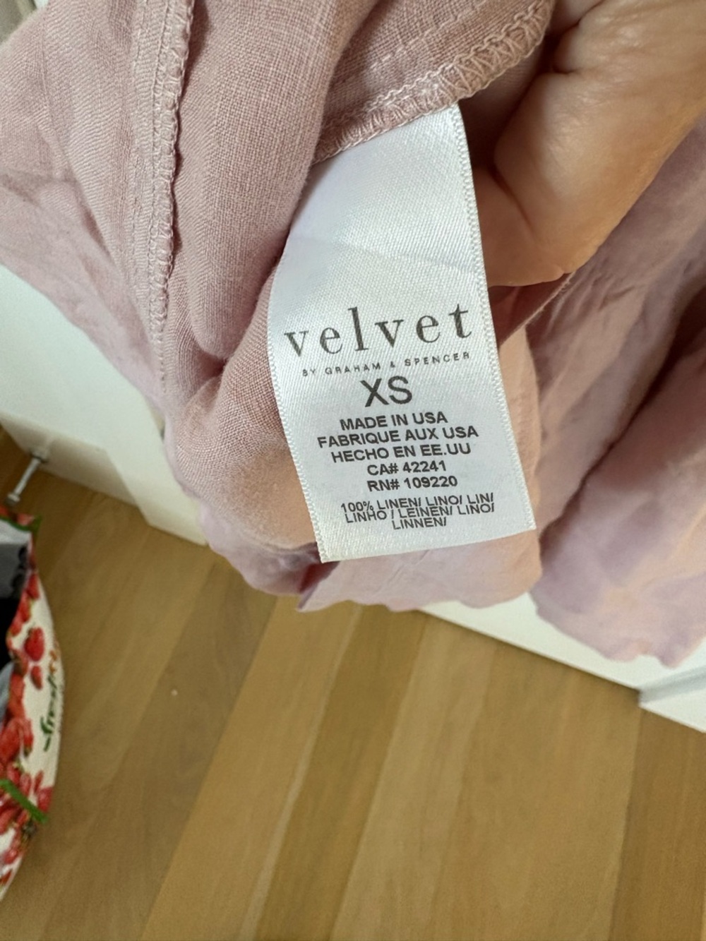 Blush Pink Linen Spaghetti Strap Sundress XS relaxed by Velvet - Picture 9 of 10